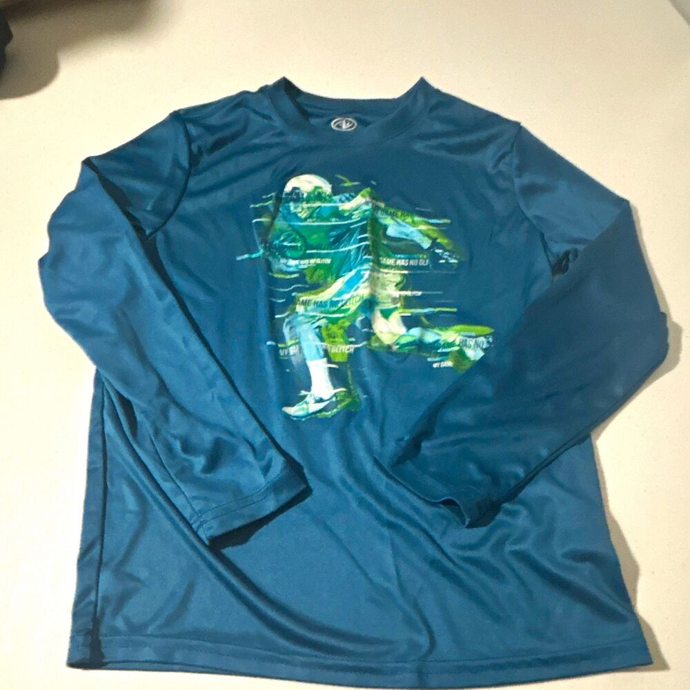 Athletic Works Boys Long Sleeve Crew Neck Graphic Print Athletic T-Shirt: Size 8